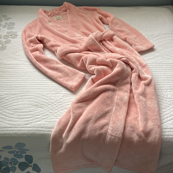 UGG Marlow Double Face Fuzzy Fleece Maxi Robe Soft Kiss Pink XS - Picture 2 of 16